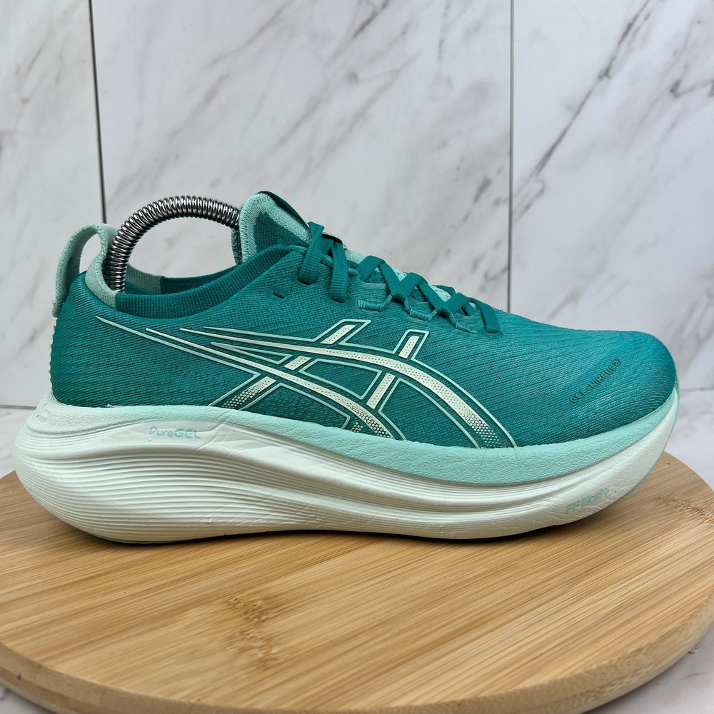 Asics Gel Nimbus 27 Womens Size 9 Wave Teal Mint Running Walk Gym Shoes 10128753
